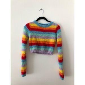 Fuzzy Rainbow Sweater!